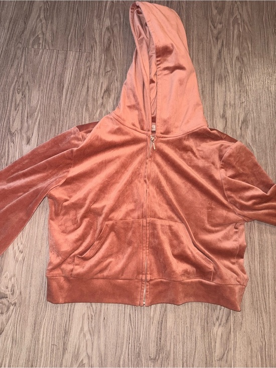 BE COOL Jackets & Blazers - BE COOL Plush Zip Hoodie in Rose Clay